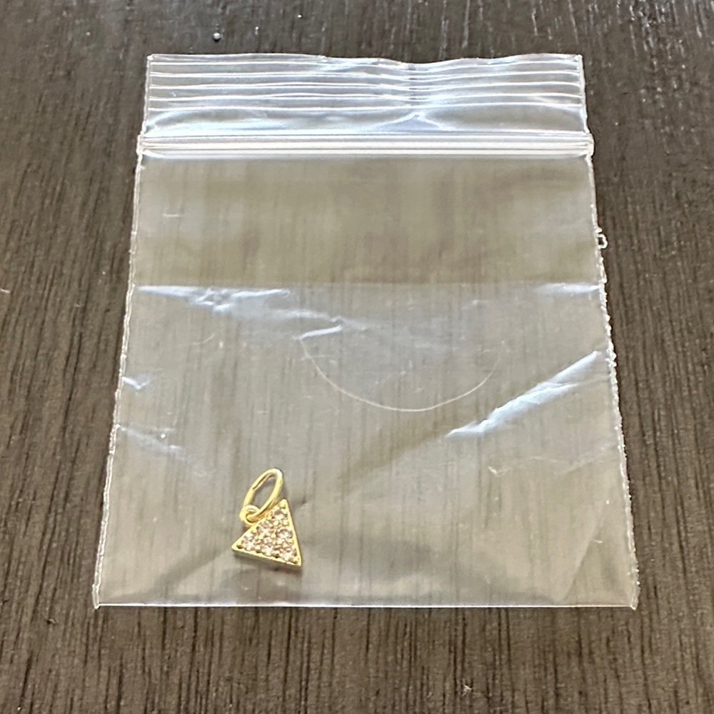 NWOT- Uncommon James Gold Triangle Pendant charm with Crystals